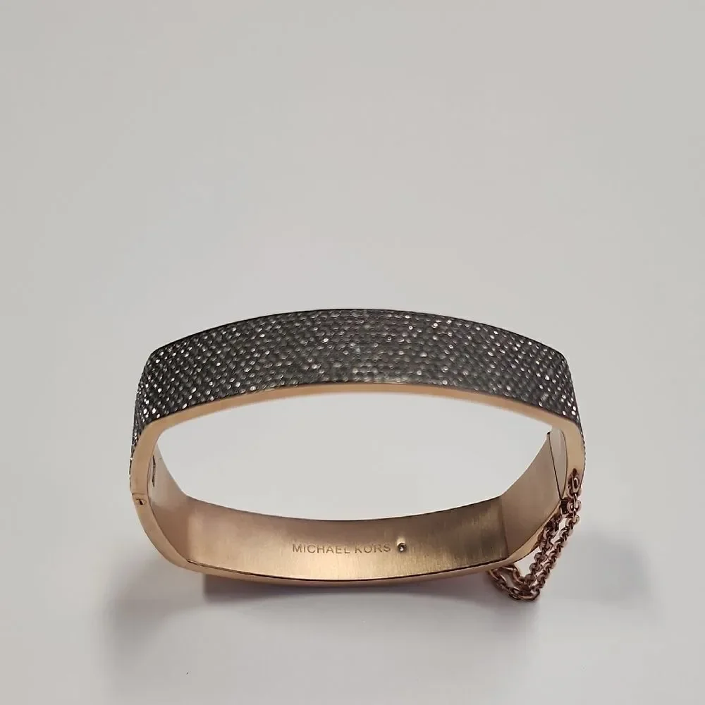 Michael Kors Pavé Rose Gold-Tone Cushion Bangle